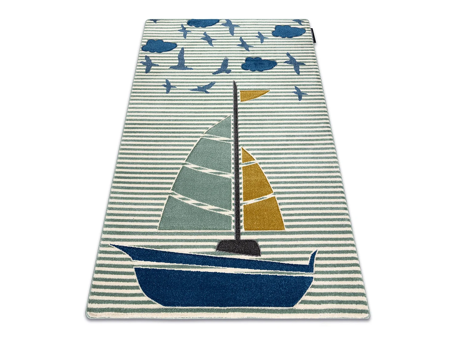 Tapijt PETIT SAIL Boot , ZEILBOOT groen 80x150 cm