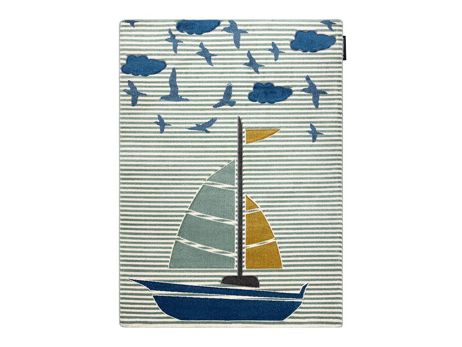Tapijt PETIT SAIL Boot , ZEILBOOT groen 80x150 cm