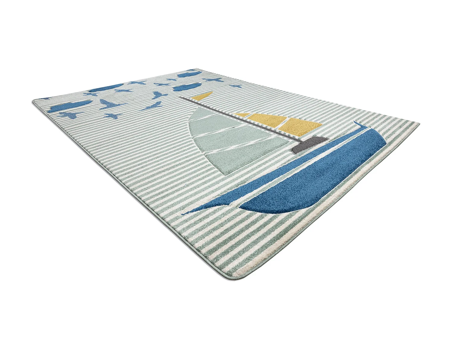 Tapijt PETIT SAIL Boot , ZEILBOOT groen 80x150 cm