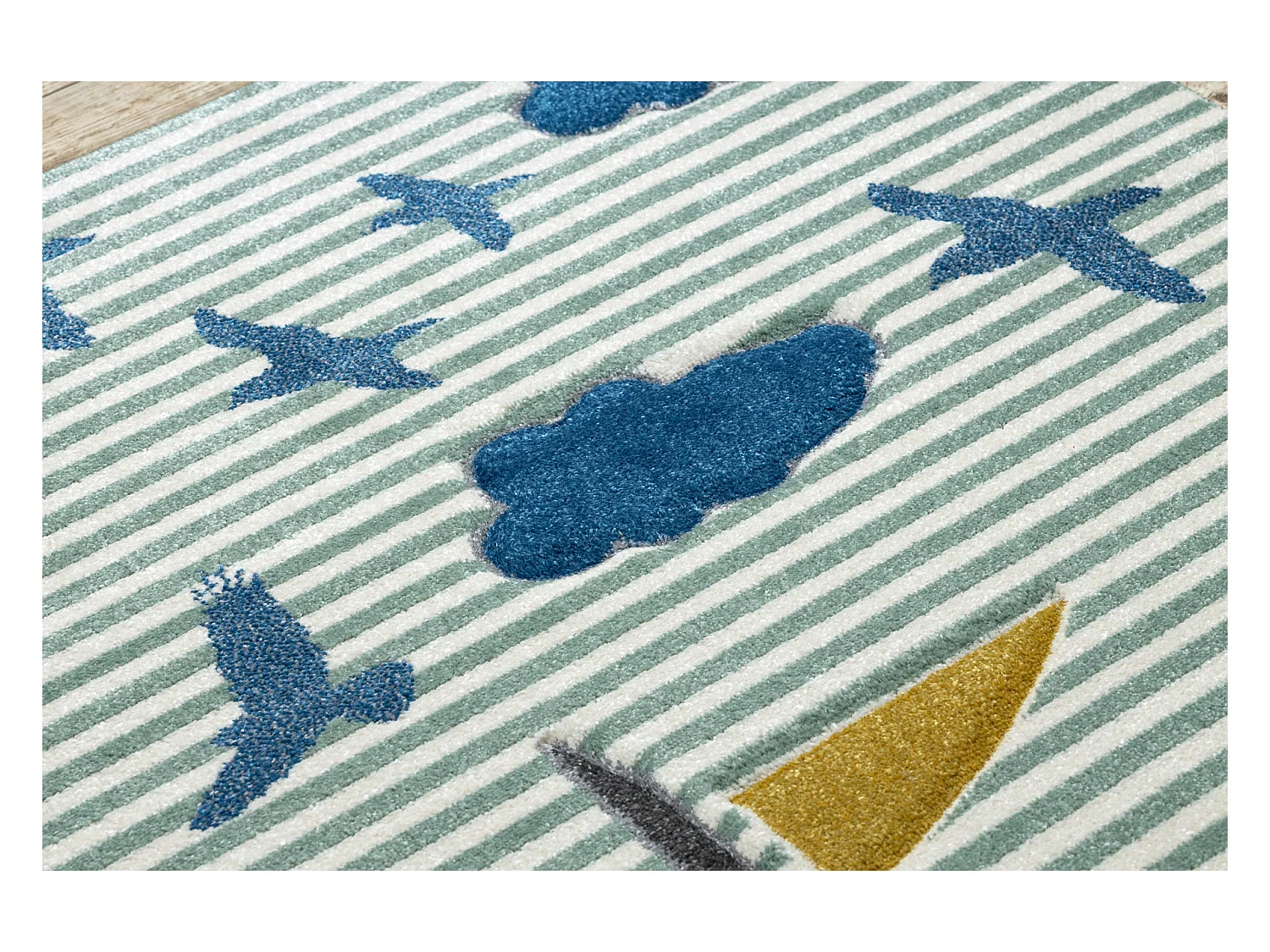 Tapijt PETIT SAIL Boot , ZEILBOOT groen 80x150 cm
