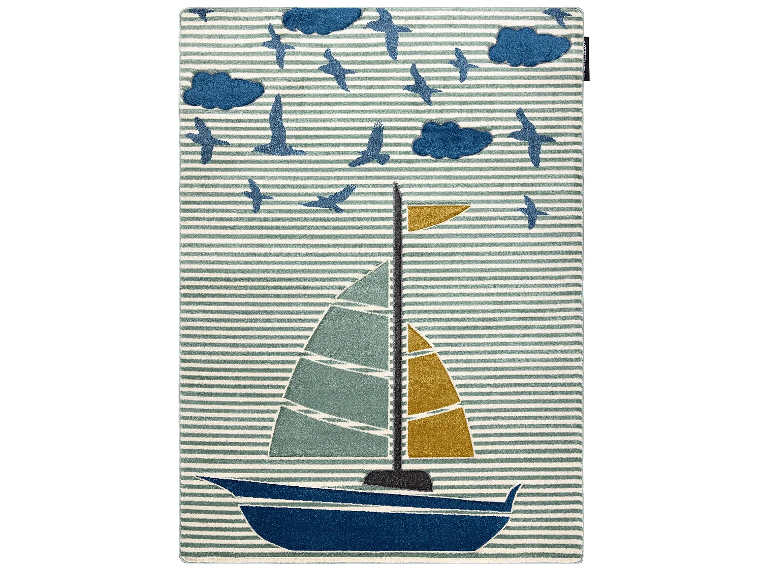 Tapijt PETIT SAIL Boot , ZEILBOOT groen 80x150 cm