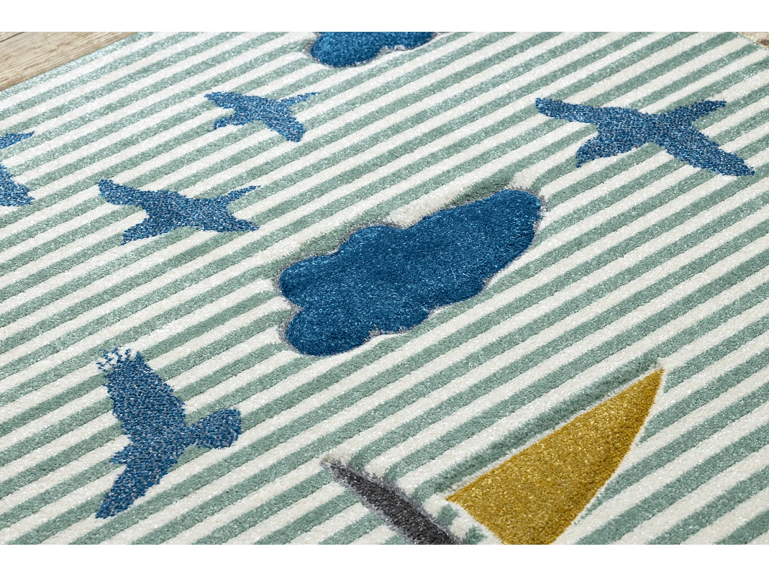 Tapijt PETIT SAIL Boot , ZEILBOOT groen 80x150 cm