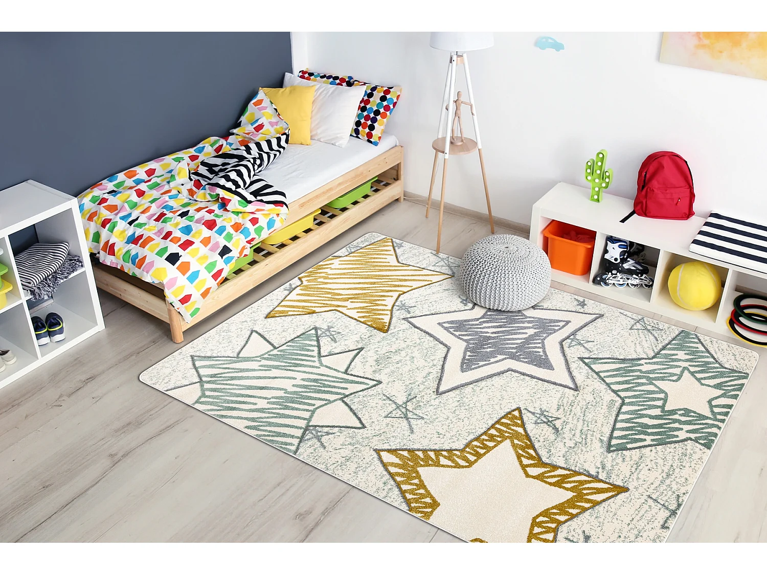 Tapijt PETIT STARS ster , Sterretje groen 80x150 cm