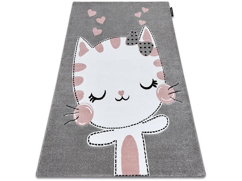 Tapis PETIT KITTY chat, chaton gris 80x150 cm