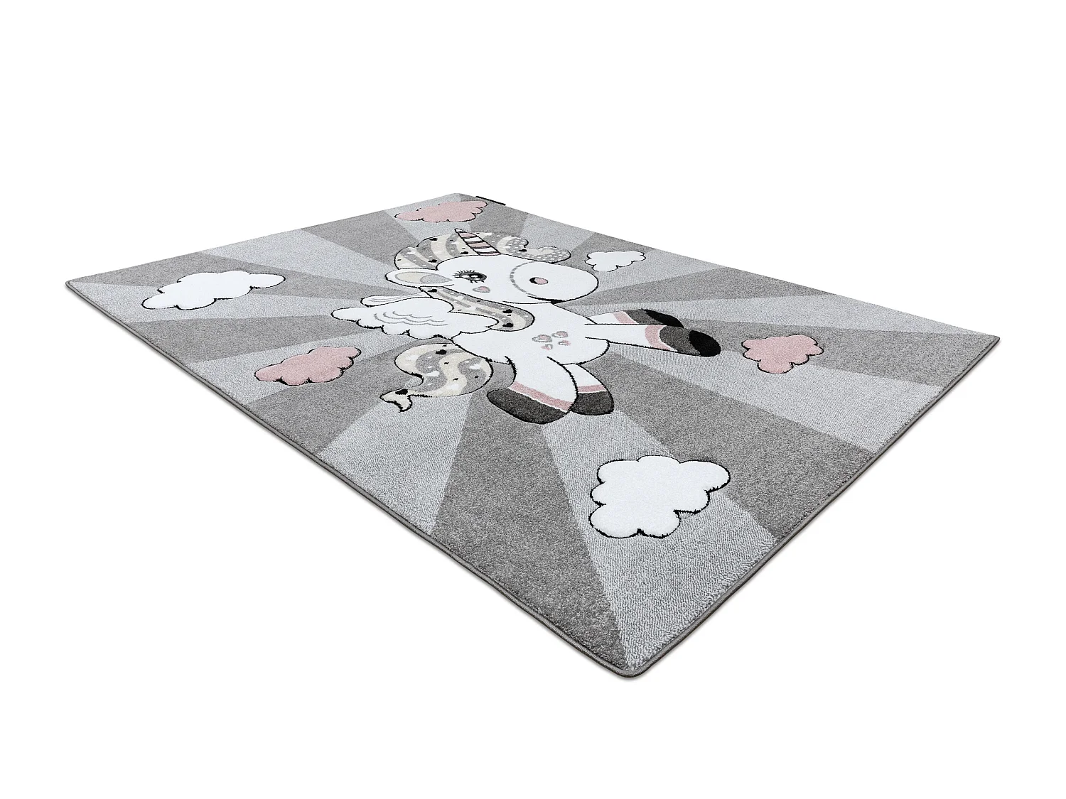 Kinderteppich PETIT UNICORN EINHORN grau 120x170 cm