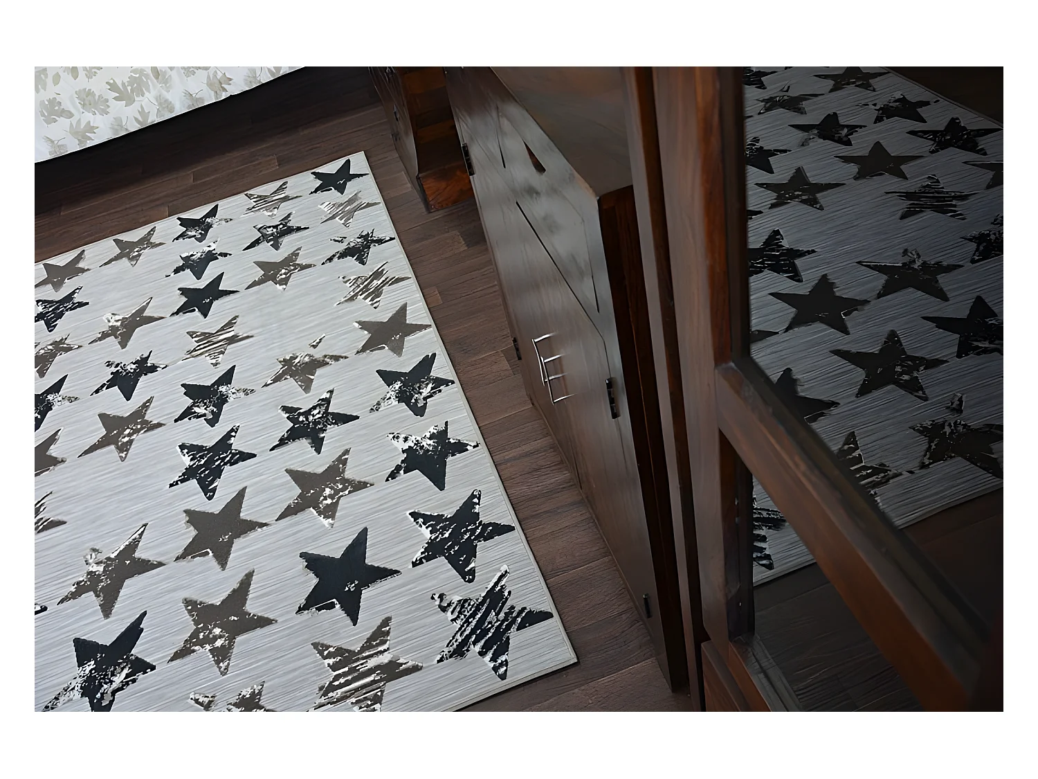 Tapis LISBOA 27219/975 Étoiles Petites étoiles Marron 80x150 cm