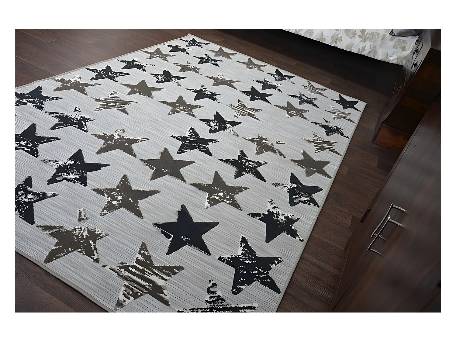 Tapis LISBOA 27219/975 Étoiles Petites étoiles Marron 80x150 cm