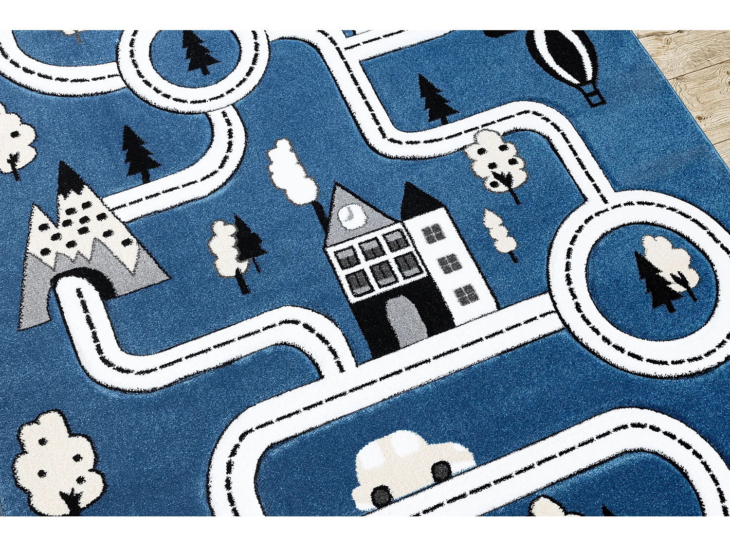 Tapijt PETIT TOWN STAD STRAAT blauw 180x270 cm