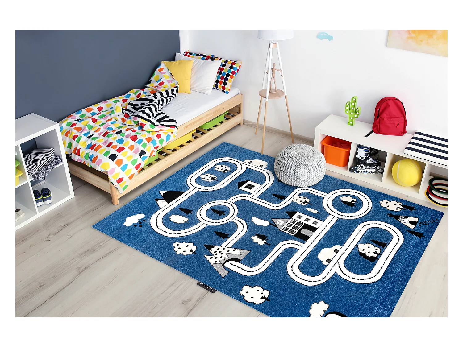 Tapis PETIT TOWN VILLE RUE bleu 80x150 cm