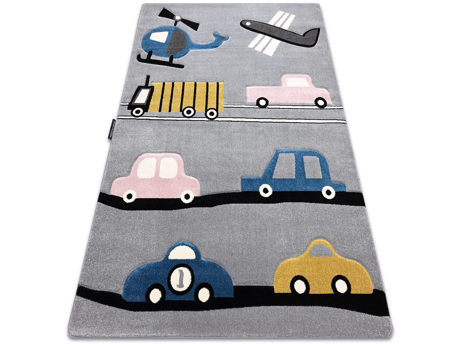 Alfombra PETIT TOYS JUGUETES CARROS gris 160x220 cm