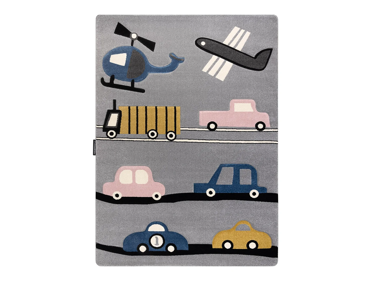 Alfombra PETIT TOYS JUGUETES CARROS gris 160x220 cm