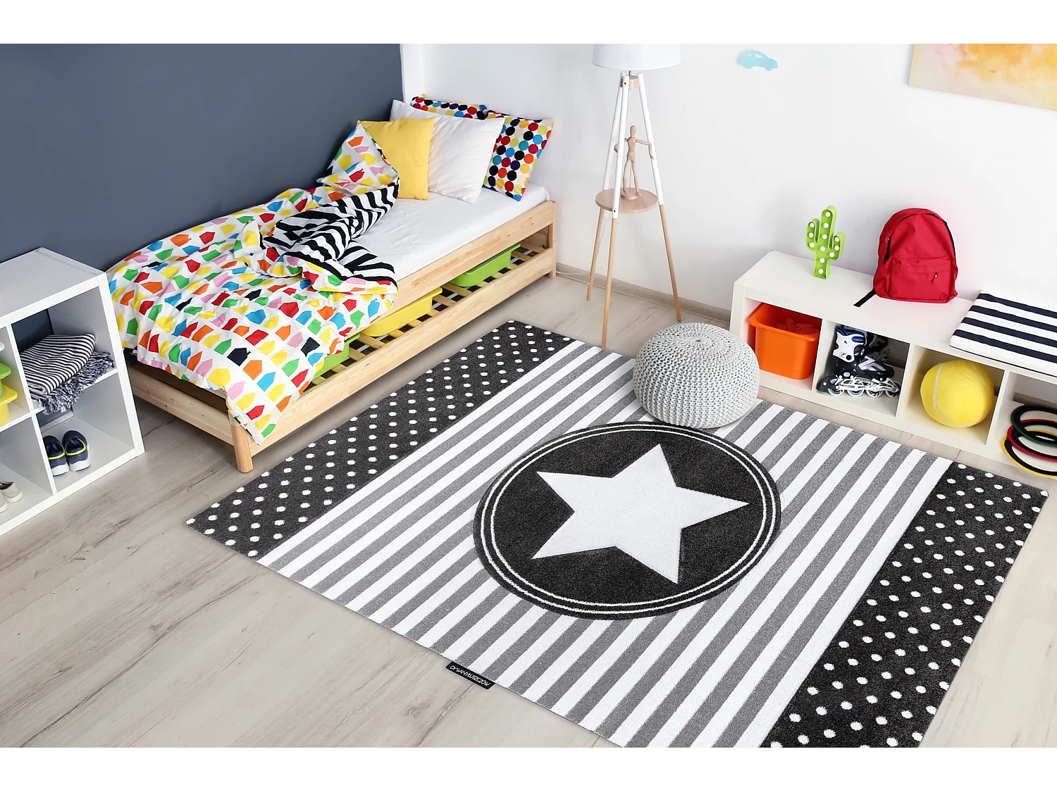 Tapis PETIT STAR ÉTOILE gris 140x190 cm