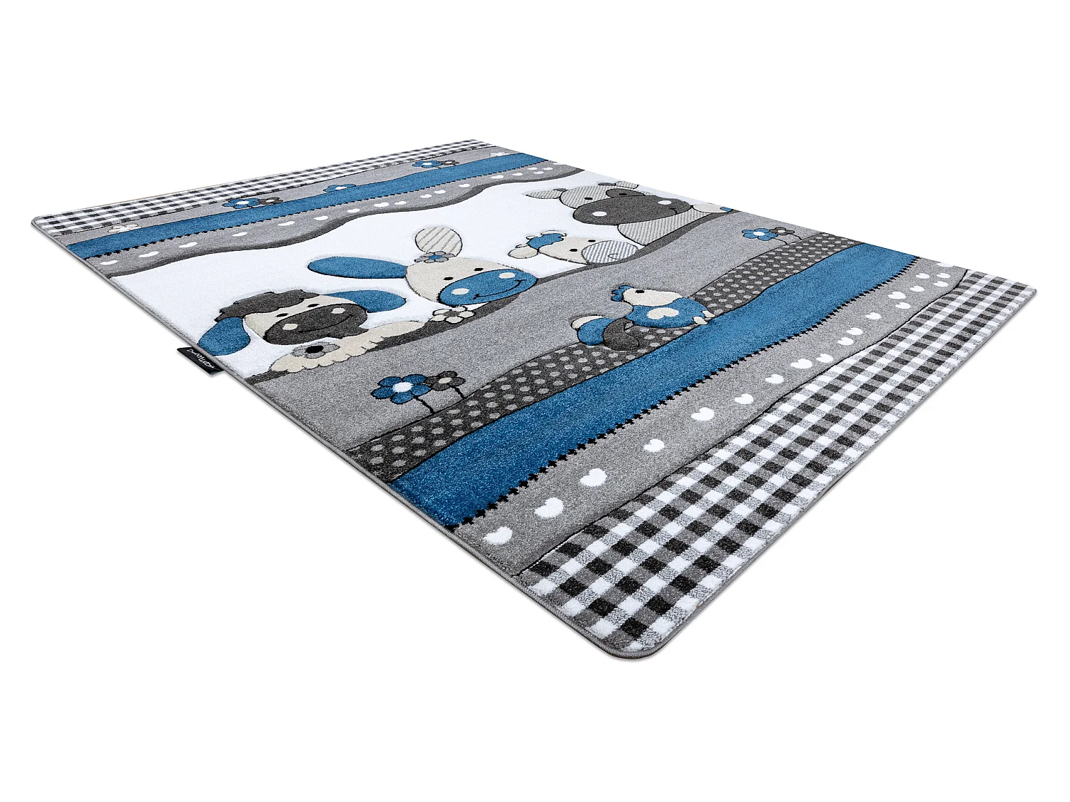 Tapijt PETIT FARM Boerderij Dieren blauw 180x270 cm