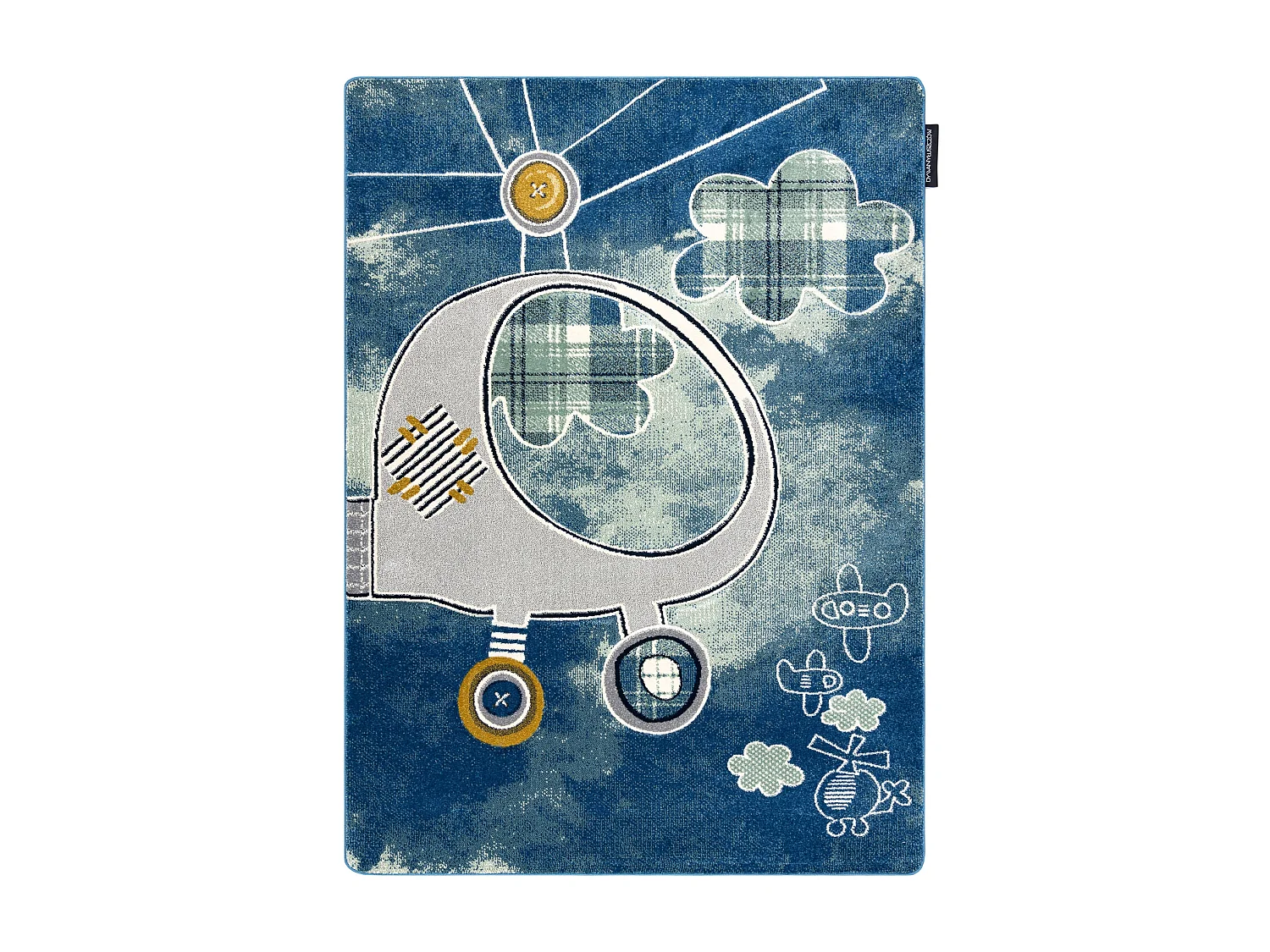 Tapis PETIT HELICOPTER hélicoptère, avions bleu 240x330 cm