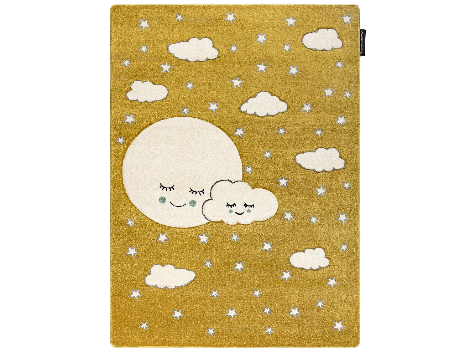 Tapis PETIT MOON étoiles, des nuages or 80x150 cm