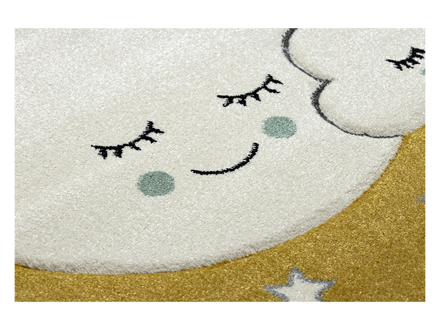 Tapijt PETIT MOON maan , Sterretje , wolken goud 80x150 cm
