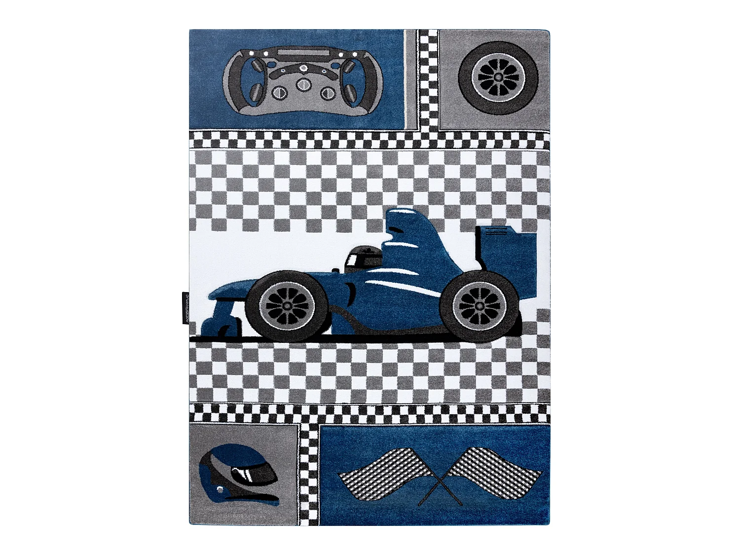 Tapijt PETIT RACE auto FORMULE 1 AUTO blauw 140x190 cm