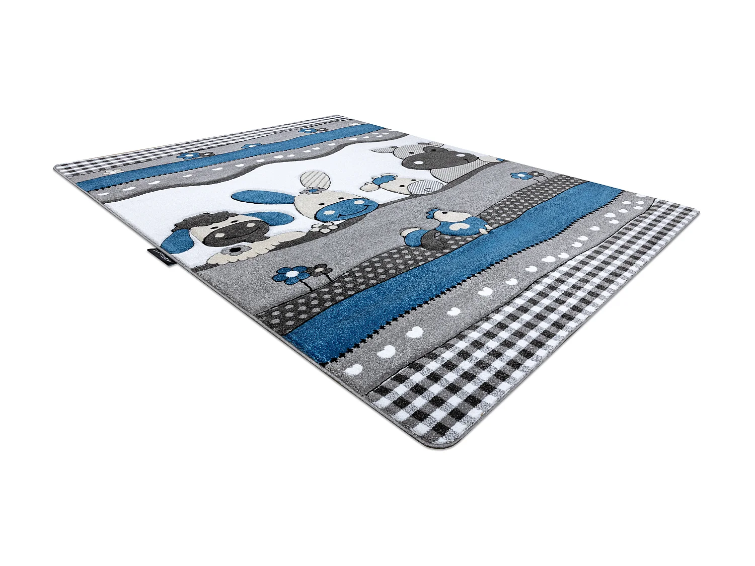 Tapijt PETIT FARM Boerderij Dieren blauw 120x170 cm