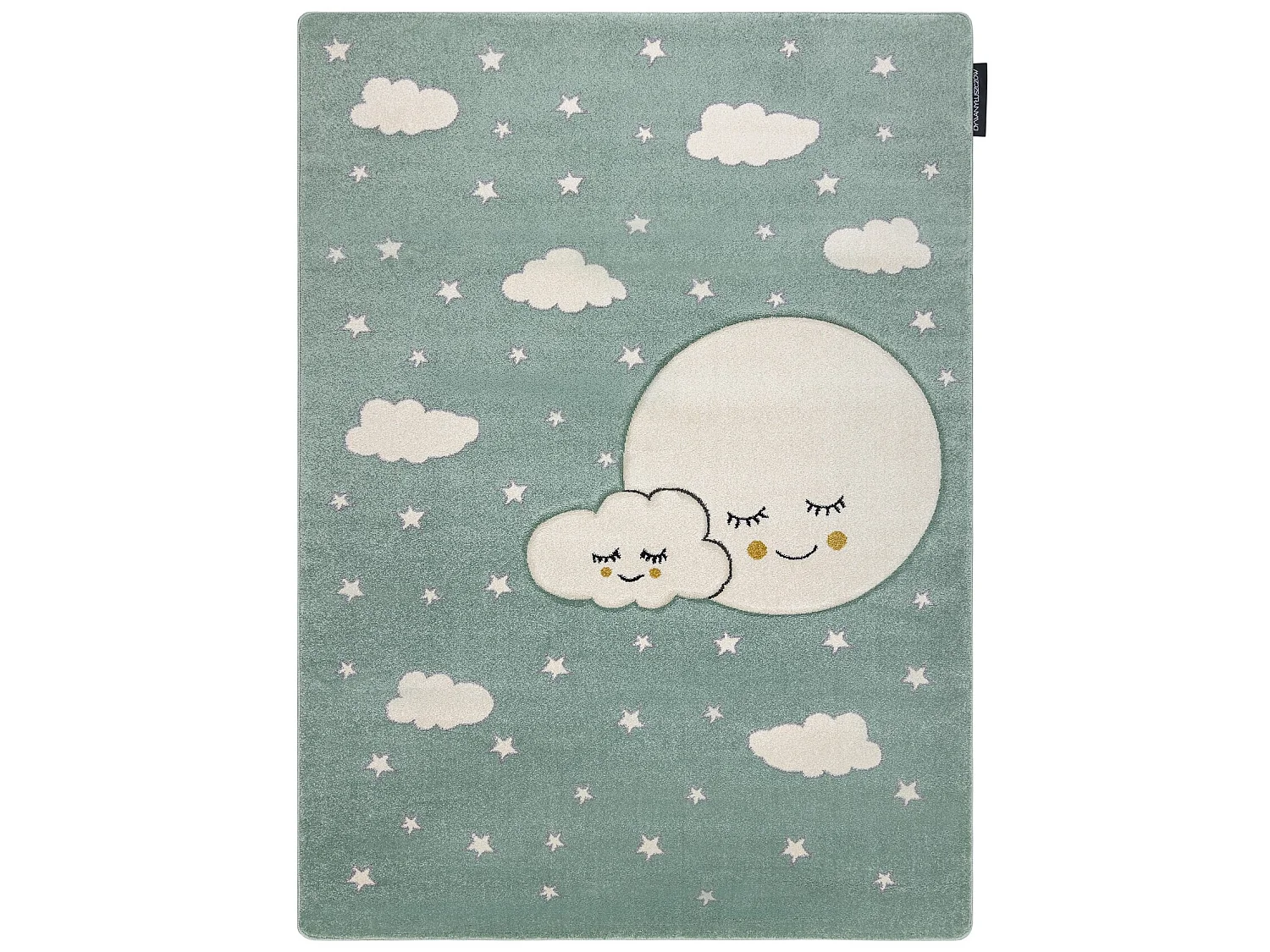 Kinderteppich PETIT MOON Sterne, Wolken grün 240x330 cm