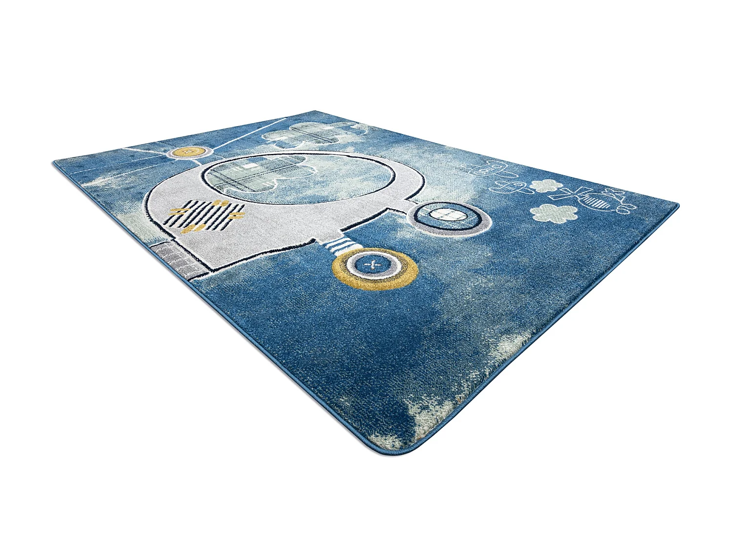 Tapis PETIT HELICOPTER hélicoptère, avions bleu 120x170 cm