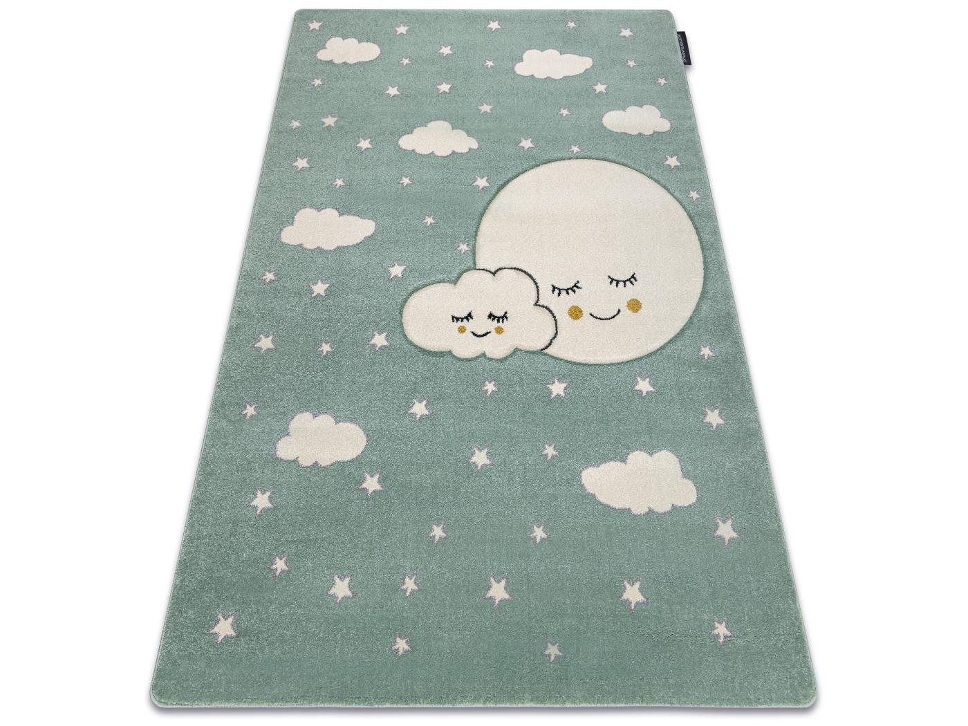 Alfombra Infantil De Nubes - 160x230 Cm, Rosa, Suave Y Lavable