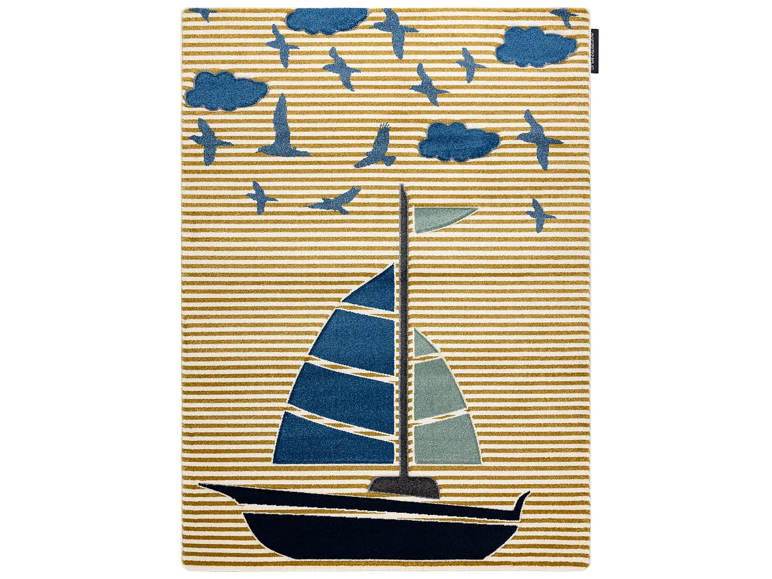 Tapijt PETIT SAIL Boot , ZEILBOOT goud 160x220 cm