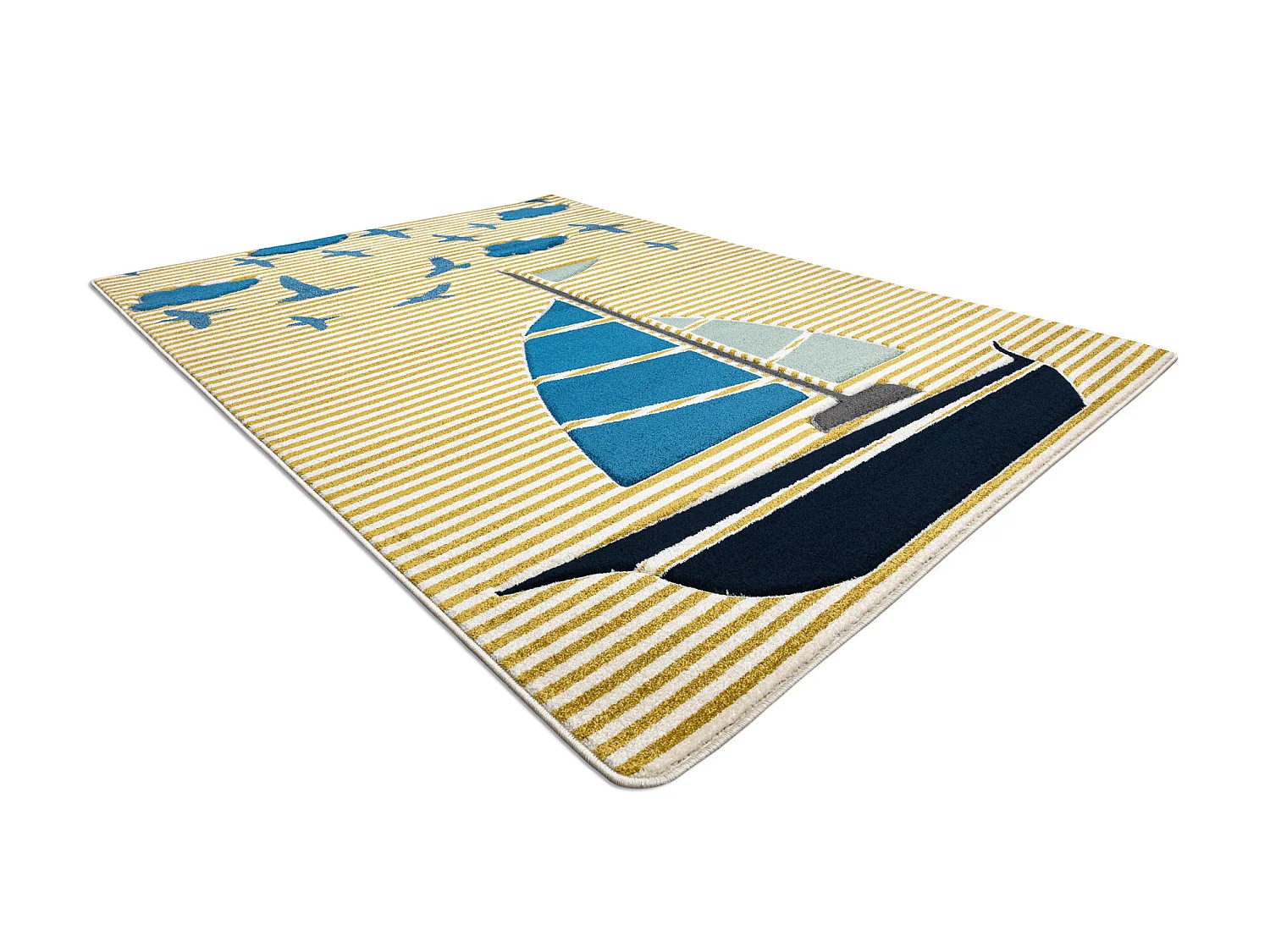 Tapijt PETIT SAIL Boot , ZEILBOOT goud 160x220 cm