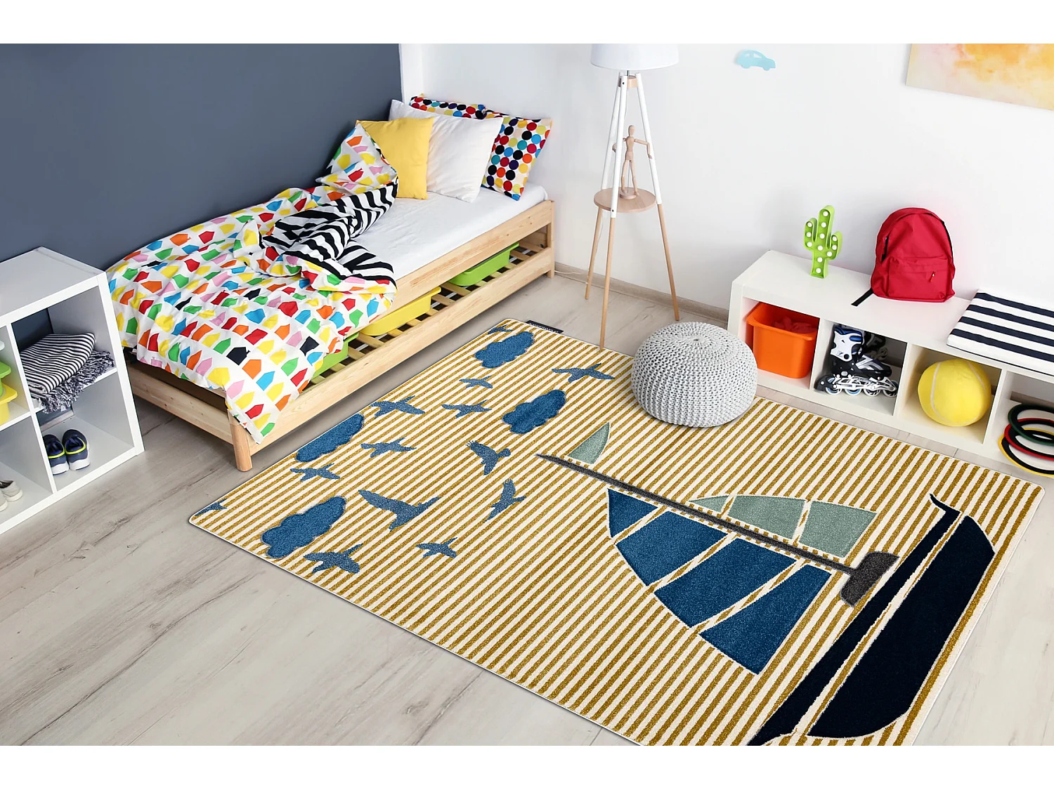 Tapijt PETIT SAIL Boot , ZEILBOOT goud 160x220 cm