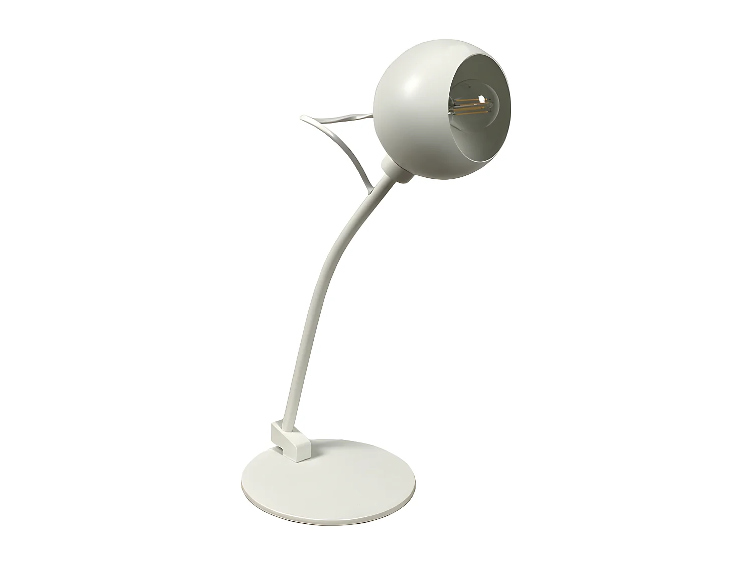 Lampe de bureau abat-jour rotatif en métal blanc H43cm - PIXAR 8365