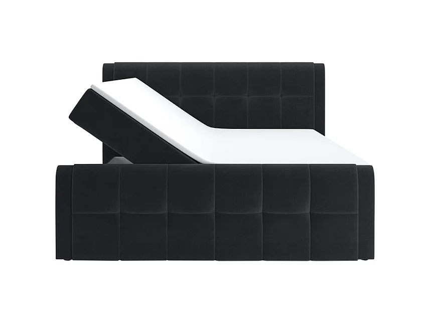 Lit boxspring 160x200 cm anthracite 2 coffres latéraux - RIVEN