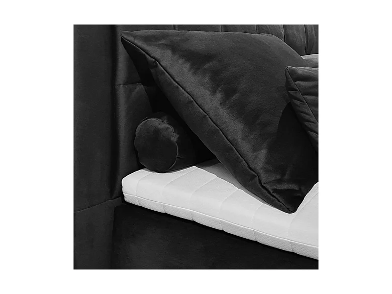 Lit boxspring 160x200 cm anthracite 2 coffres latéraux - RIVEN