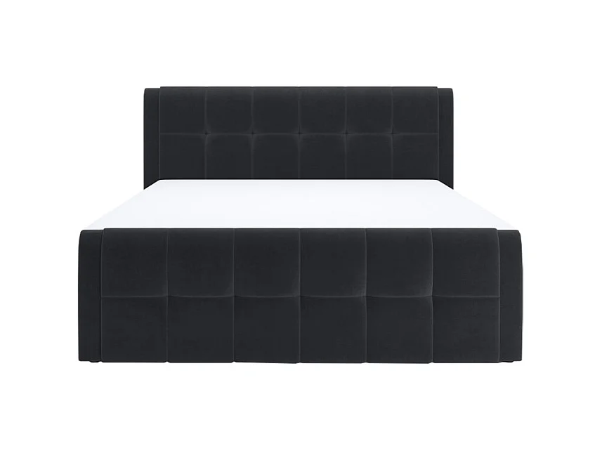 Lit boxspring 160x200 cm anthracite 2 coffres latéraux - RIVEN