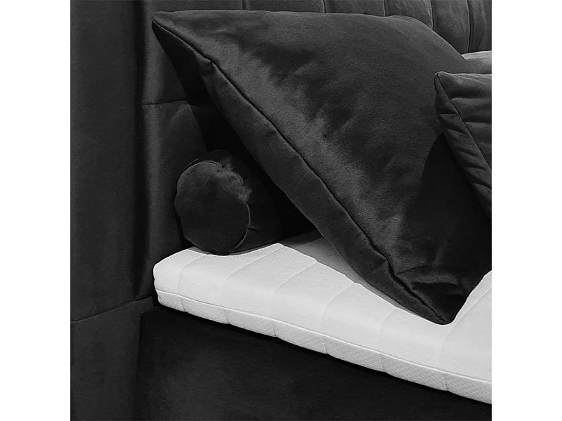 Lit boxspring 160x200 cm anthracite 2 coffres latéraux - RIVEN