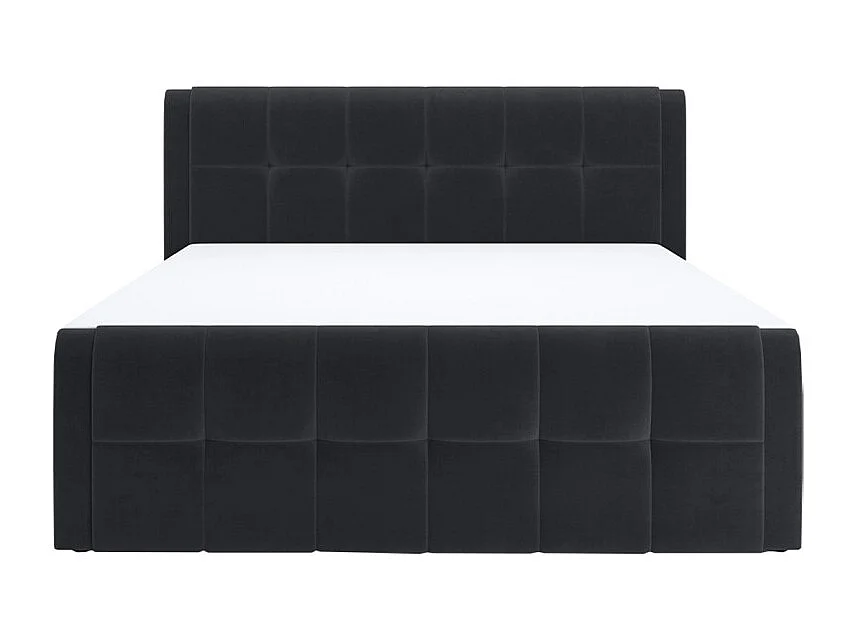 Lit boxspring 160x200 cm anthracite 2 coffres latéraux - RIVEN