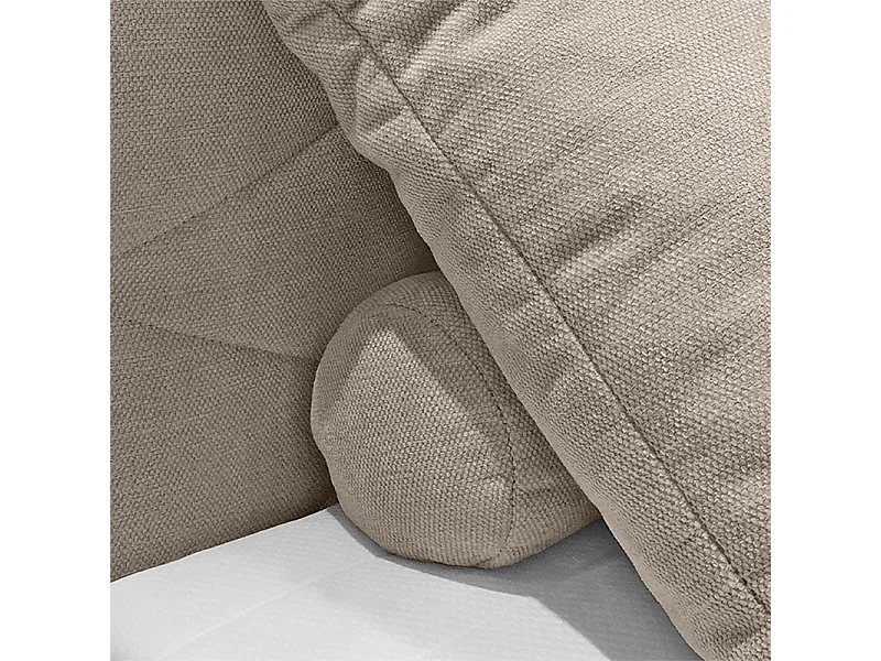 Lit boxspring 160x200 cm tissu beige avec matelas et surmatelas - SKY