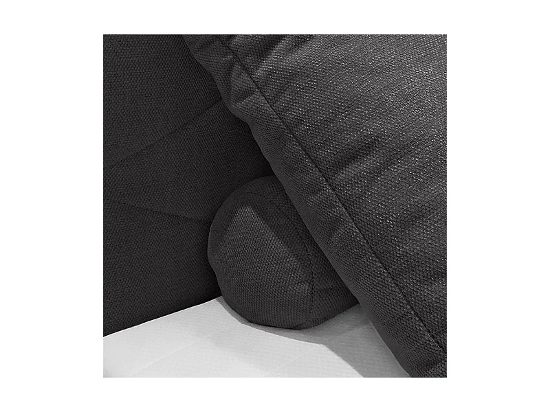 Lit boxspring 160x200 cm tissu anthracite + matelas et surmatelas- SKY