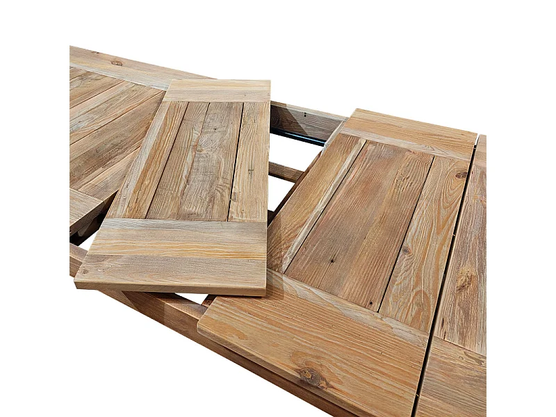 Table extensible 224 à 304 cm en bois de pin massif recyclé - CHALET