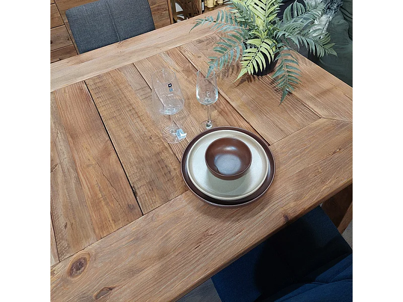 Table extensible 224 à 304 cm en bois de pin massif recyclé - CHALET