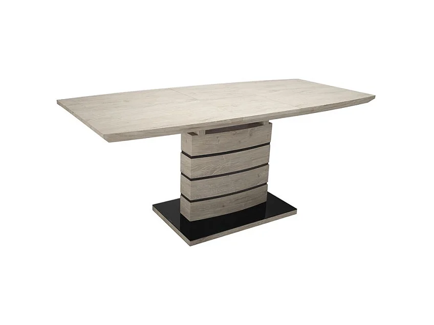 Table extensible 140/180 cm décor chêne clair cendré - LEANDRE