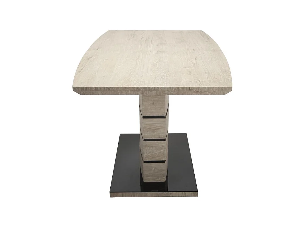 Table extensible 140/180 cm décor chêne clair cendré - LEANDRE