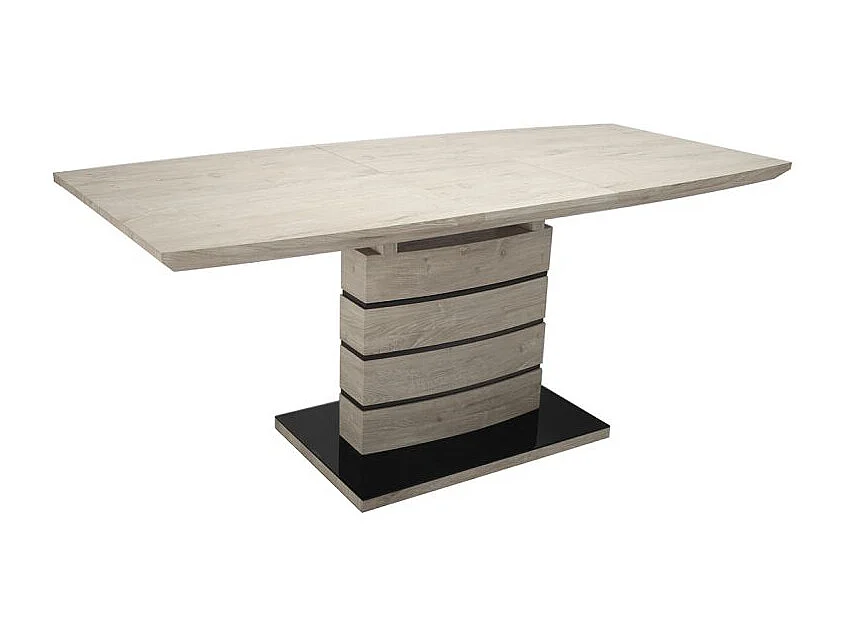 Table extensible 140/180 cm décor chêne clair cendré - LEANDRE