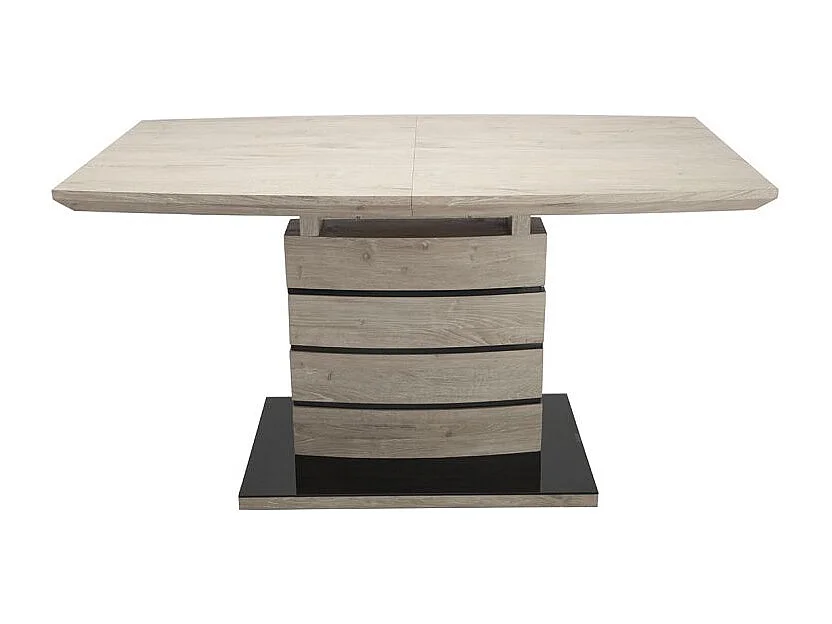 Table extensible 140/180 cm décor chêne clair cendré - LEANDRE