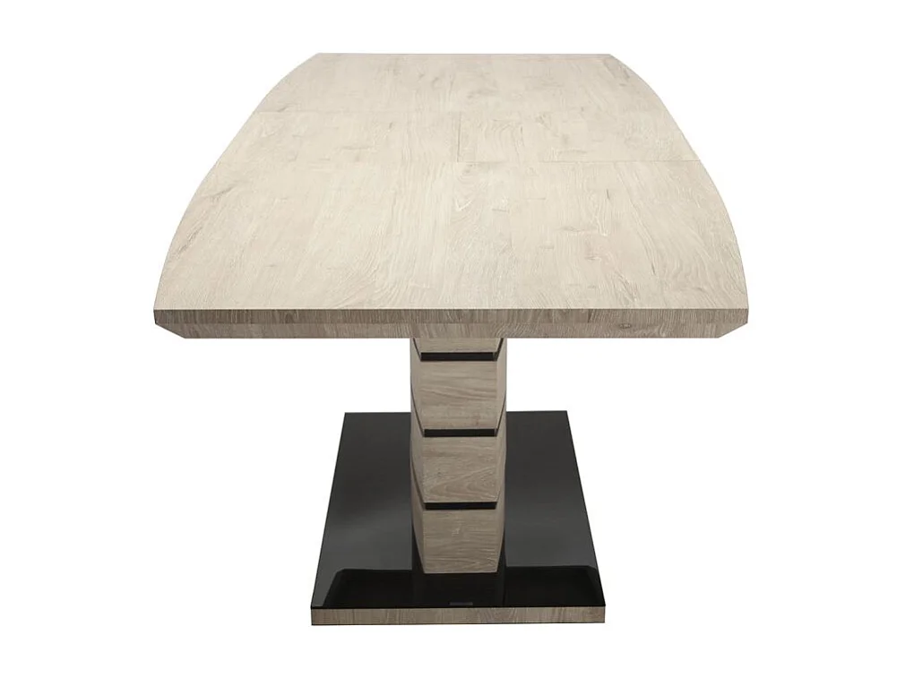 Table extensible 140/180 cm décor chêne clair cendré - LEANDRE