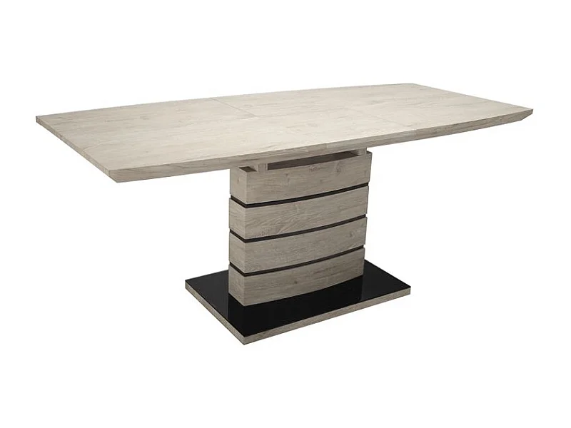 Table extensible 140/180 cm décor chêne clair cendré - LEANDRE