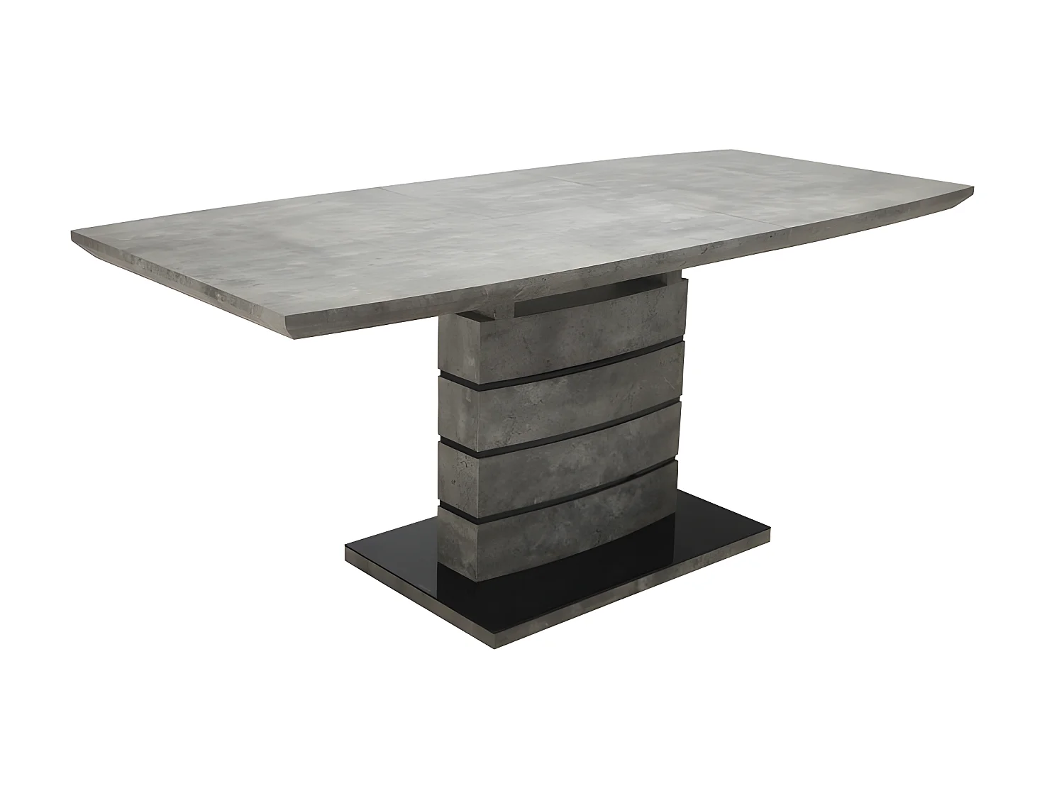 Table de repas extensible 140/180 cm décor béton gris ciré - LEANDRE