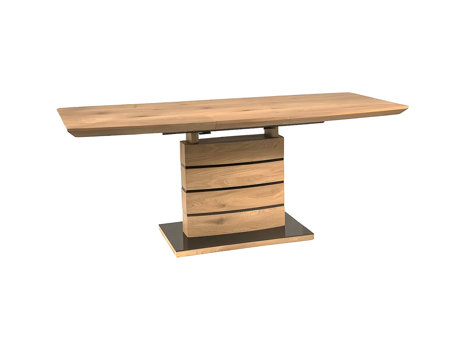 Table de repas extensible 140/180 cm décor chêne artisan - LEANDRE