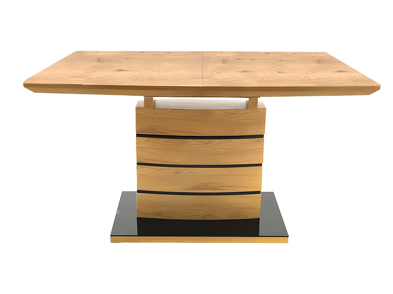 Table de repas extensible 140/180 cm décor chêne artisan - LEANDRE