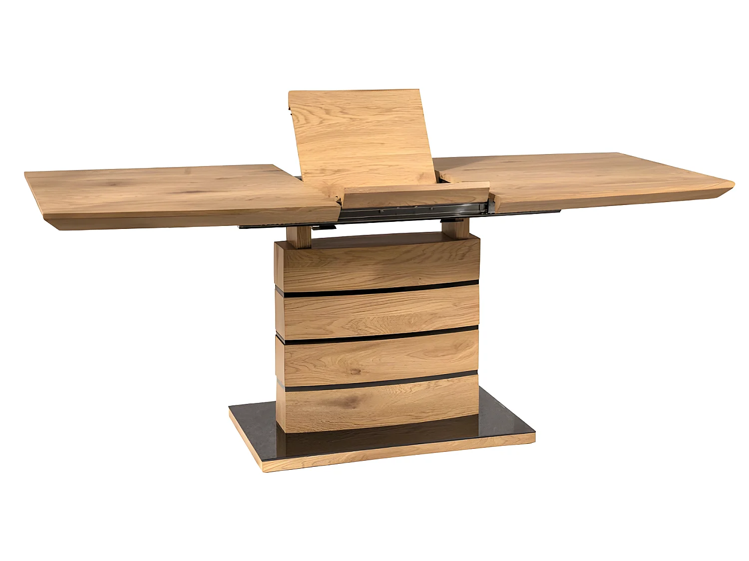 Table de repas extensible 140/180 cm décor chêne artisan - LEANDRE