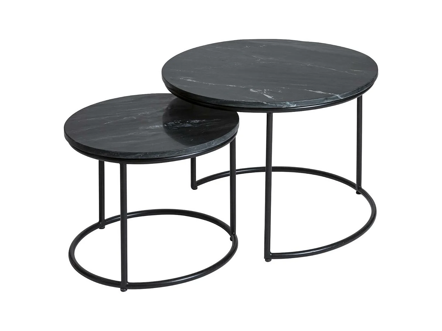 Table basse gigogne en marbre noir Joe