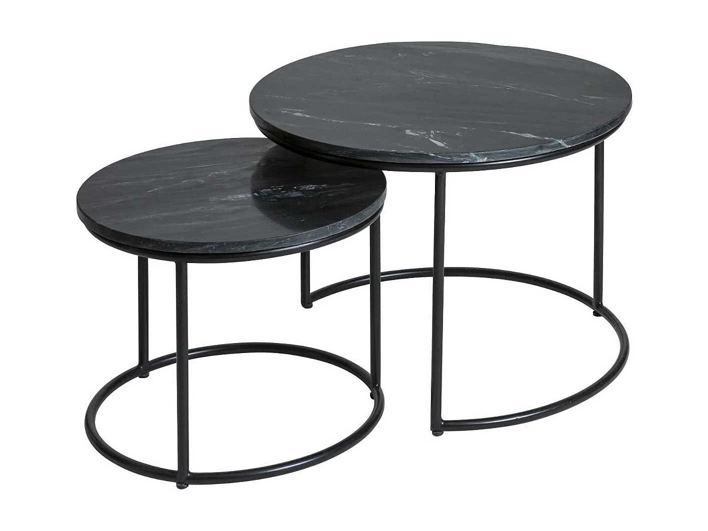 Table basse gigogne en marbre noir Joe